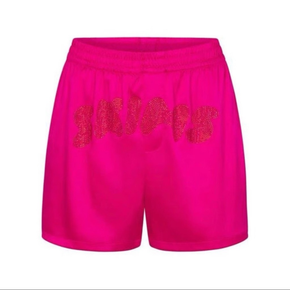 Skims Shine Woven Boxer I Raspberry